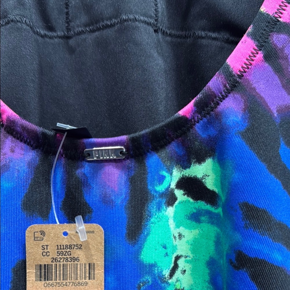 PINK VICTORIA SECRET -- ACTIVE SZ M -Colorful Tie-Dye Swimsuit - Picture 6 of 9
